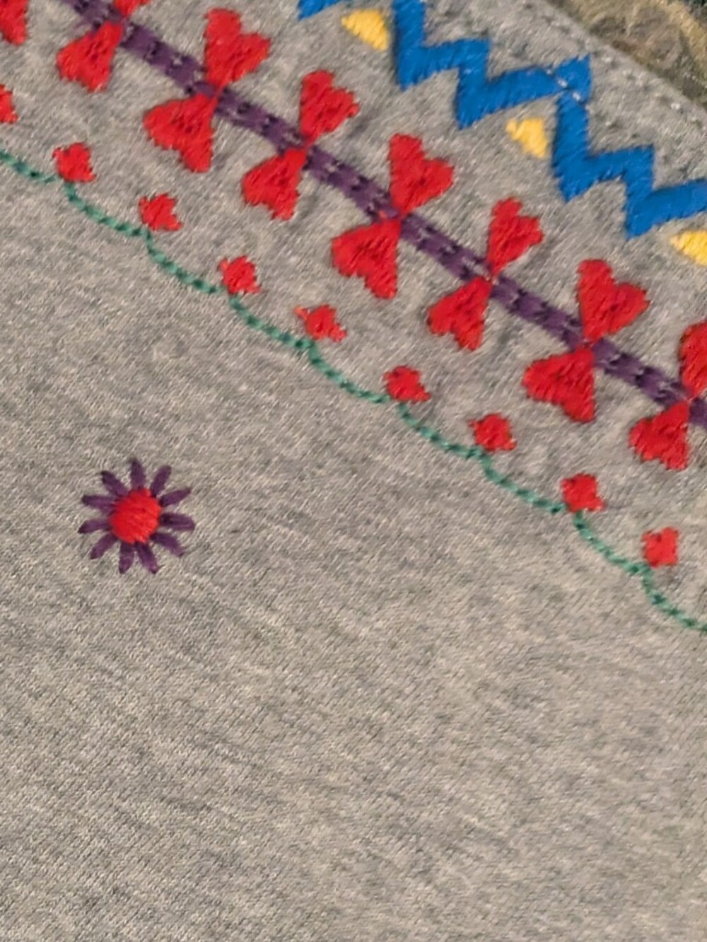 Embroidered Pullover Sweatshirt Country Scene Pilcro Anthropologie 100% Cotton - Picture 11 of 14